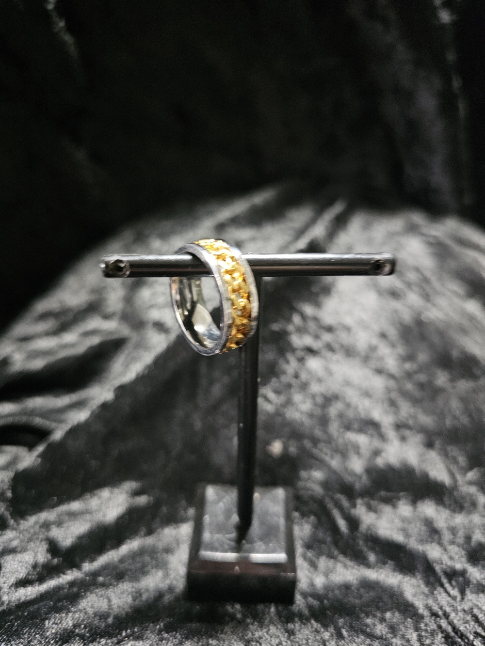 Two-Tone Women's Band Ring - Silver and Gold - Picture 4 of 4